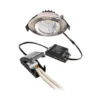 Lámpara de techo empotrable LED Dione, IP44, 4.000 K, níquel, atenuable