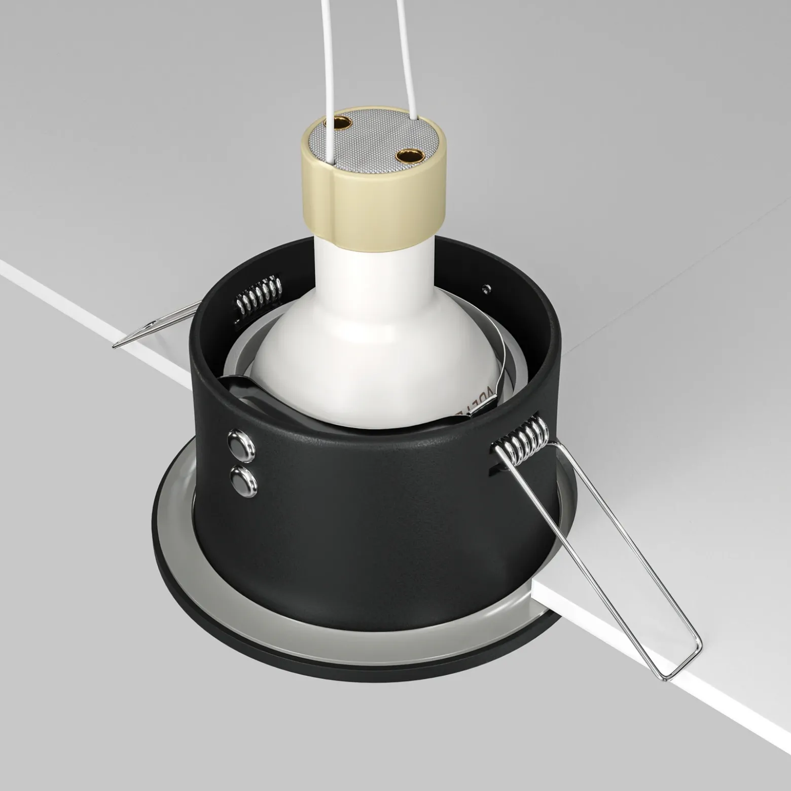 Lámpara de techo empotrable Maytoni Zoom, negra, Ø 8,5 cm aluminio IP65