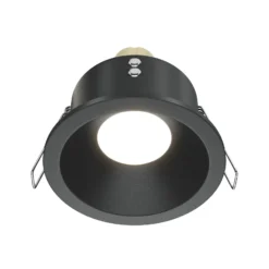 Lámpara de techo empotrable Maytoni Zoom, negra, Ø 8,5 cm aluminio IP65