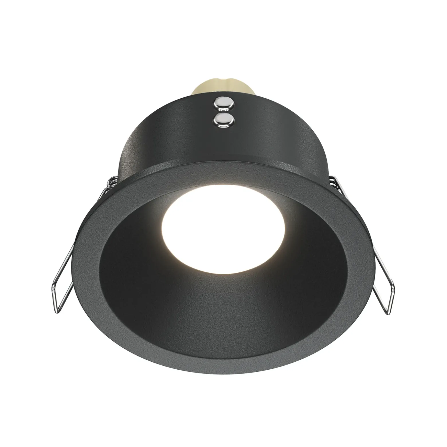 Lámpara de techo empotrable Maytoni Zoom, negra, Ø 8,5 cm aluminio IP65