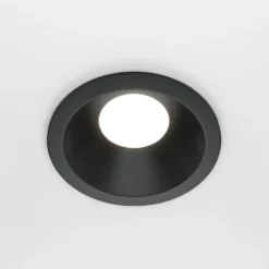 Lámpara de techo empotrable Maytoni Zoom, negra, Ø 8,5 cm aluminio IP65