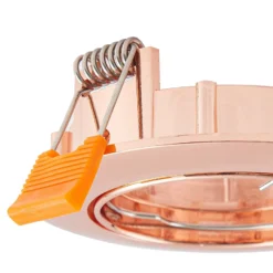 Lámpara de techo empotrable Prios Fibur, cobre, aluminio, Ø 8,2 cm