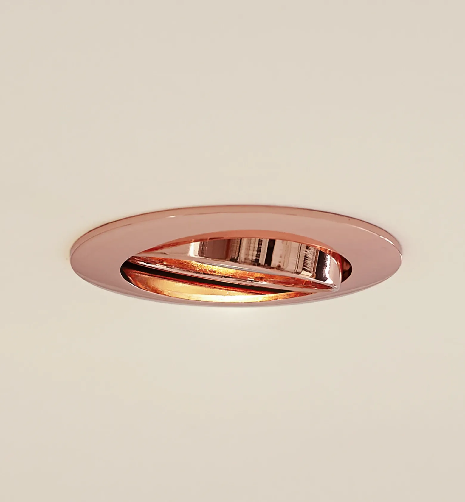 Lámpara de techo empotrable Prios Fibur, cobre, aluminio, Ø 8,2 cm