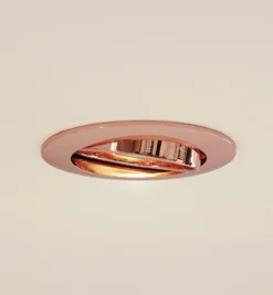 Lámpara de techo empotrable Prios Fibur, cobre, aluminio, Ø 8,2 cm