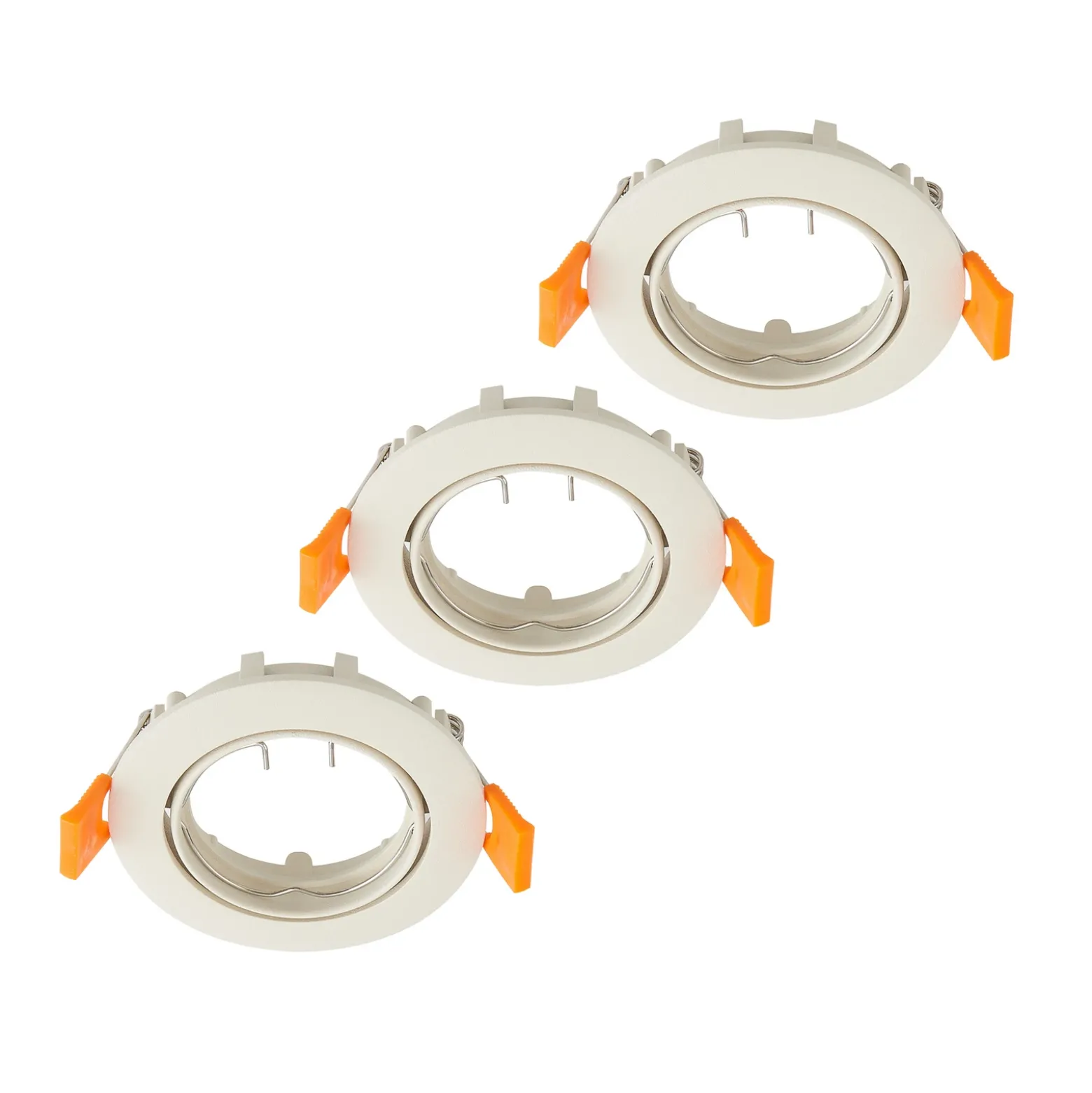 Lámpara de techo empotrable PRIOS Fibur, beige, zinc, Ø 8,2 cm, juego de 3