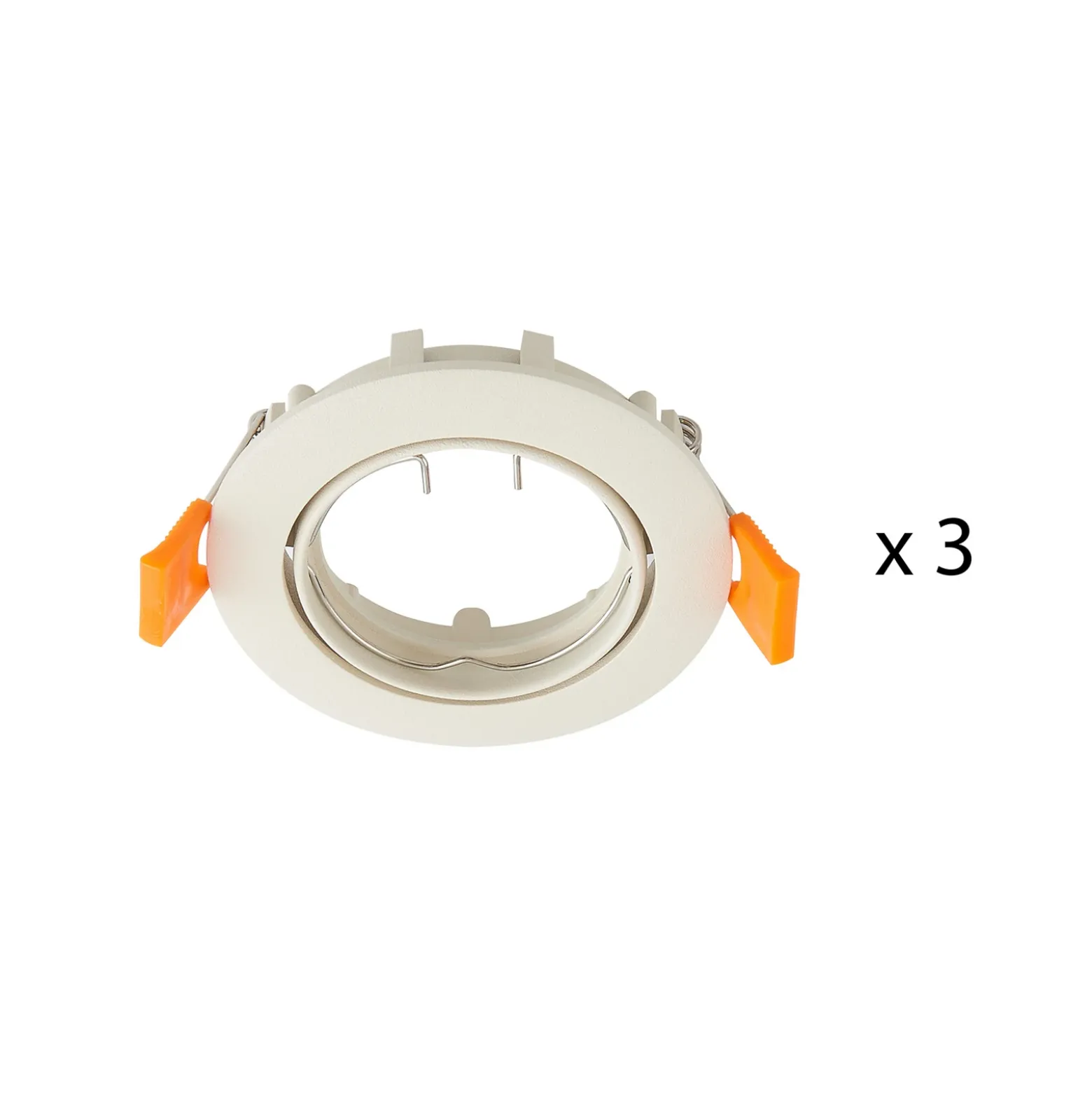 Lámpara de techo empotrable PRIOS Fibur, beige, zinc, Ø 8,2 cm, juego de 3