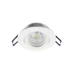 Lámpara de techo empotrable Samsola, blanca, Ø 8 cm, metal