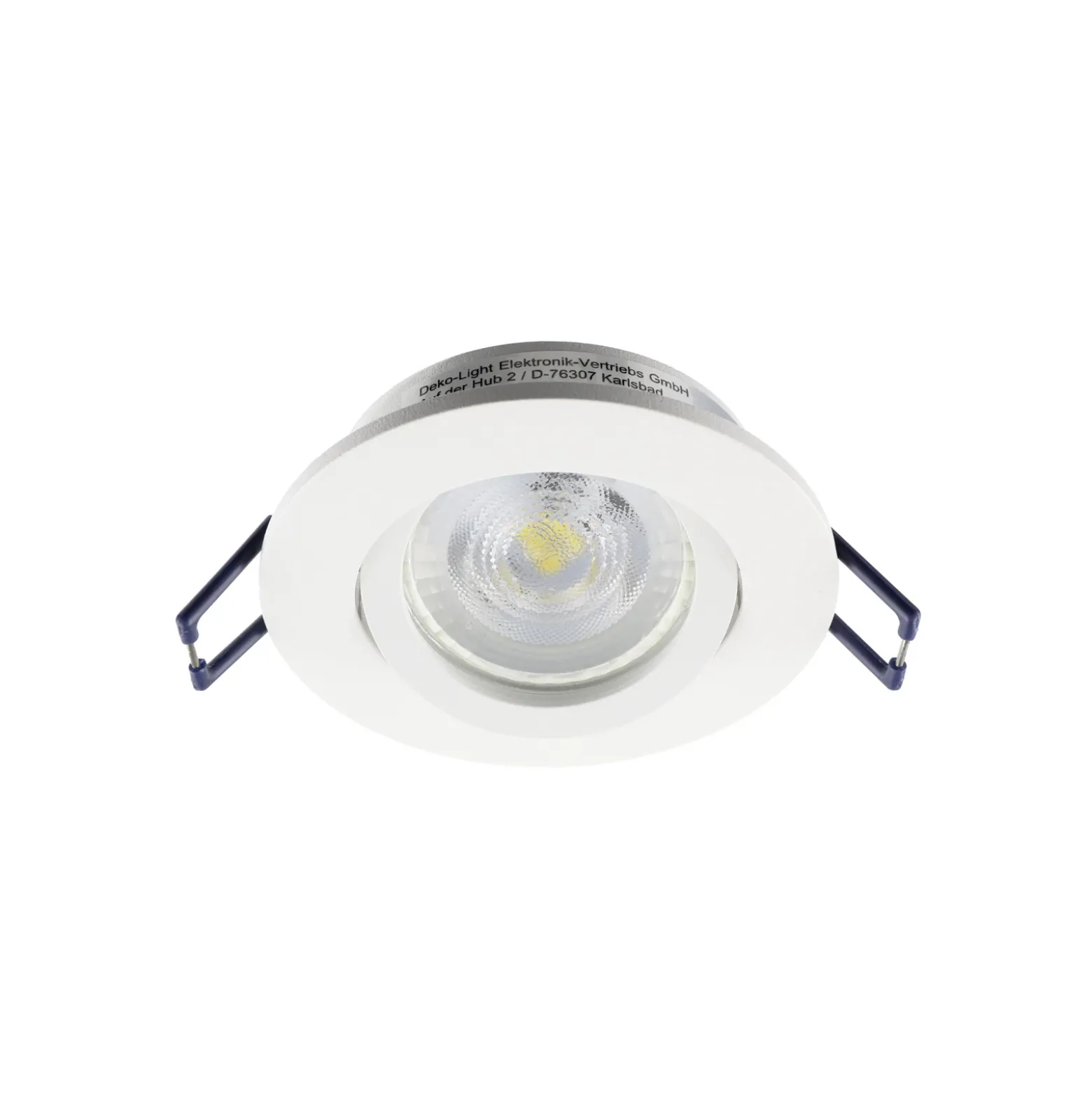 Lámpara de techo empotrable Samsola, blanca, Ø 8 cm, metal