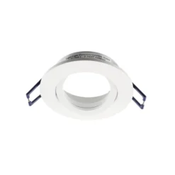 Lámpara de techo empotrable Samsola, blanca, Ø 8 cm, metal