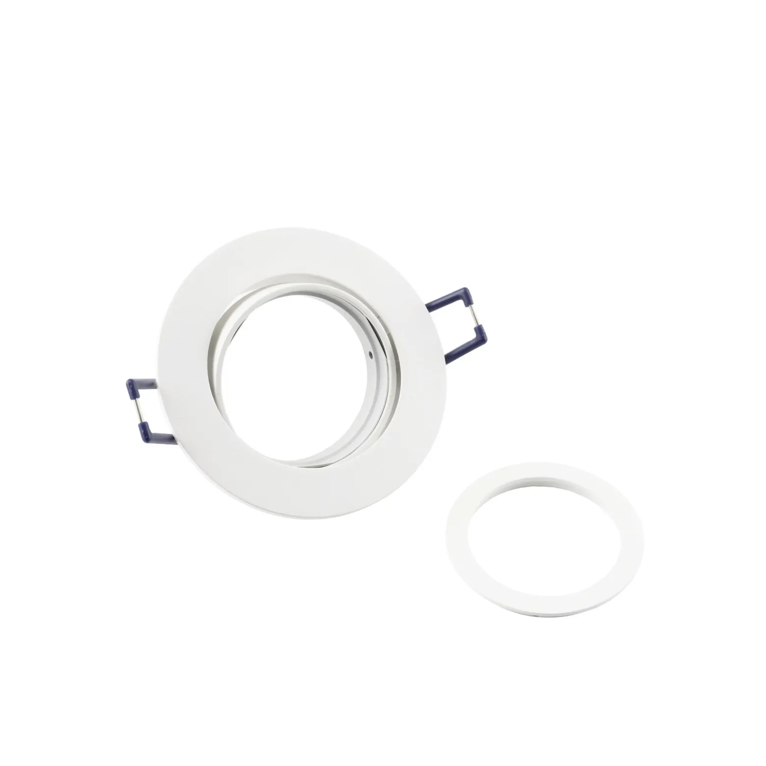 Lámpara de techo empotrable Samsola, blanca, Ø 8 cm, metal