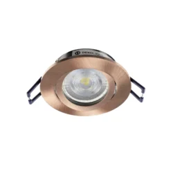 Lámpara de techo empotrable Samsola, color cobre, Ø 8 cm, metal
