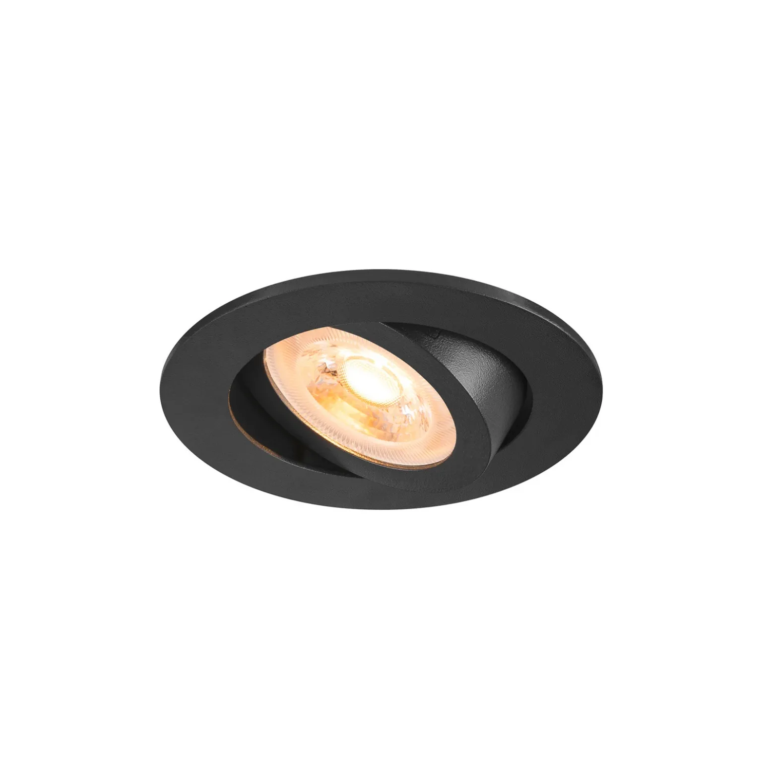 Lámpara de techo empotrable SLV New Tria, negra, aluminio, Ø 8,2 cm