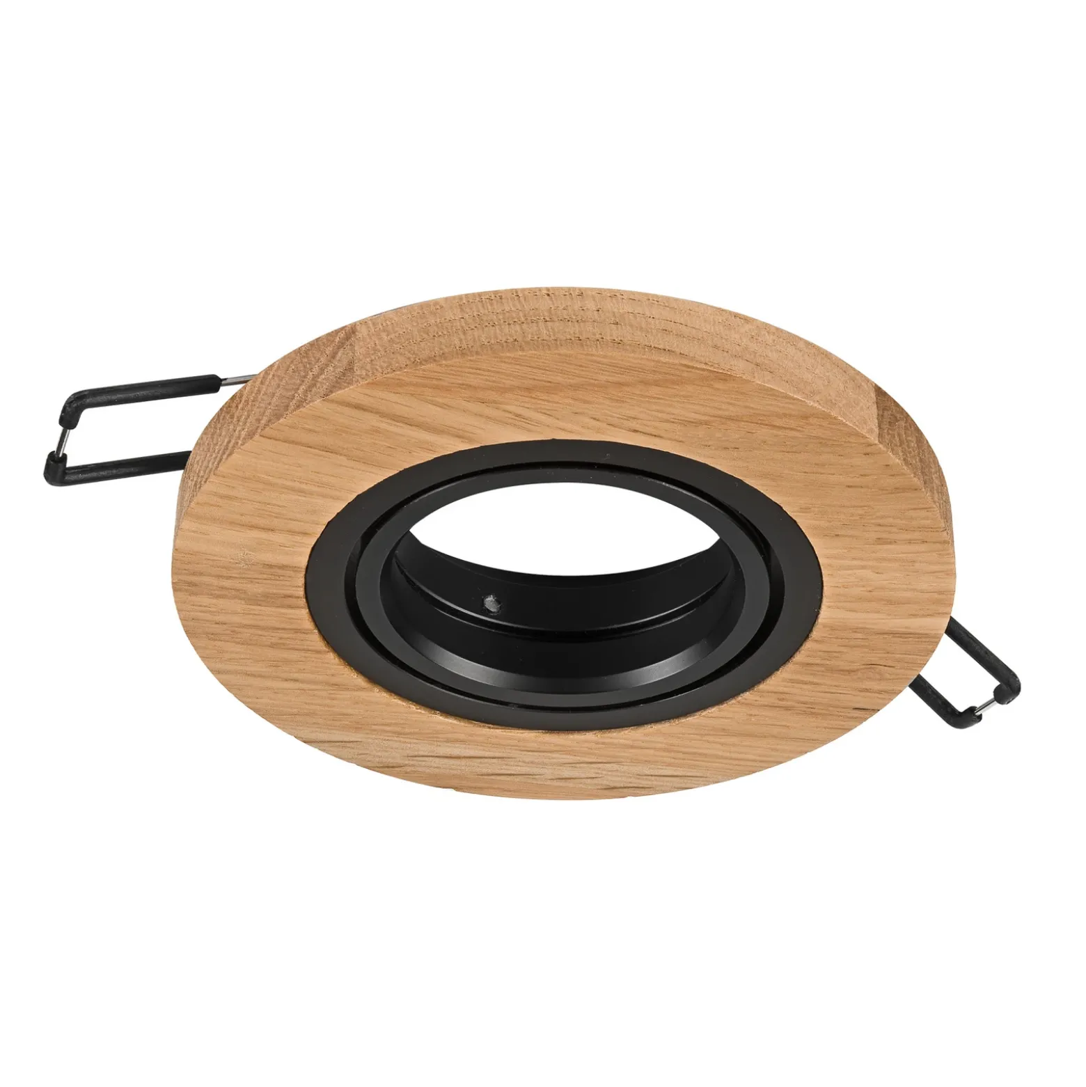 Lámpara de techo empotrable Tobby, Ø 10 cm, juego de 3, madera de roble GU10