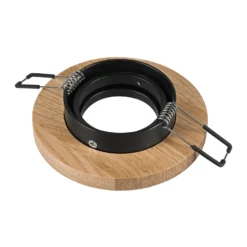 Lámpara de techo empotrable Tobby, Ø 10 cm, juego de 3, madera de roble GU10