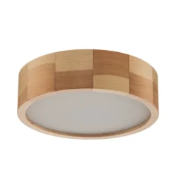Lámpara de techo Envostar Kerio, Ø 27 cm, pino natural