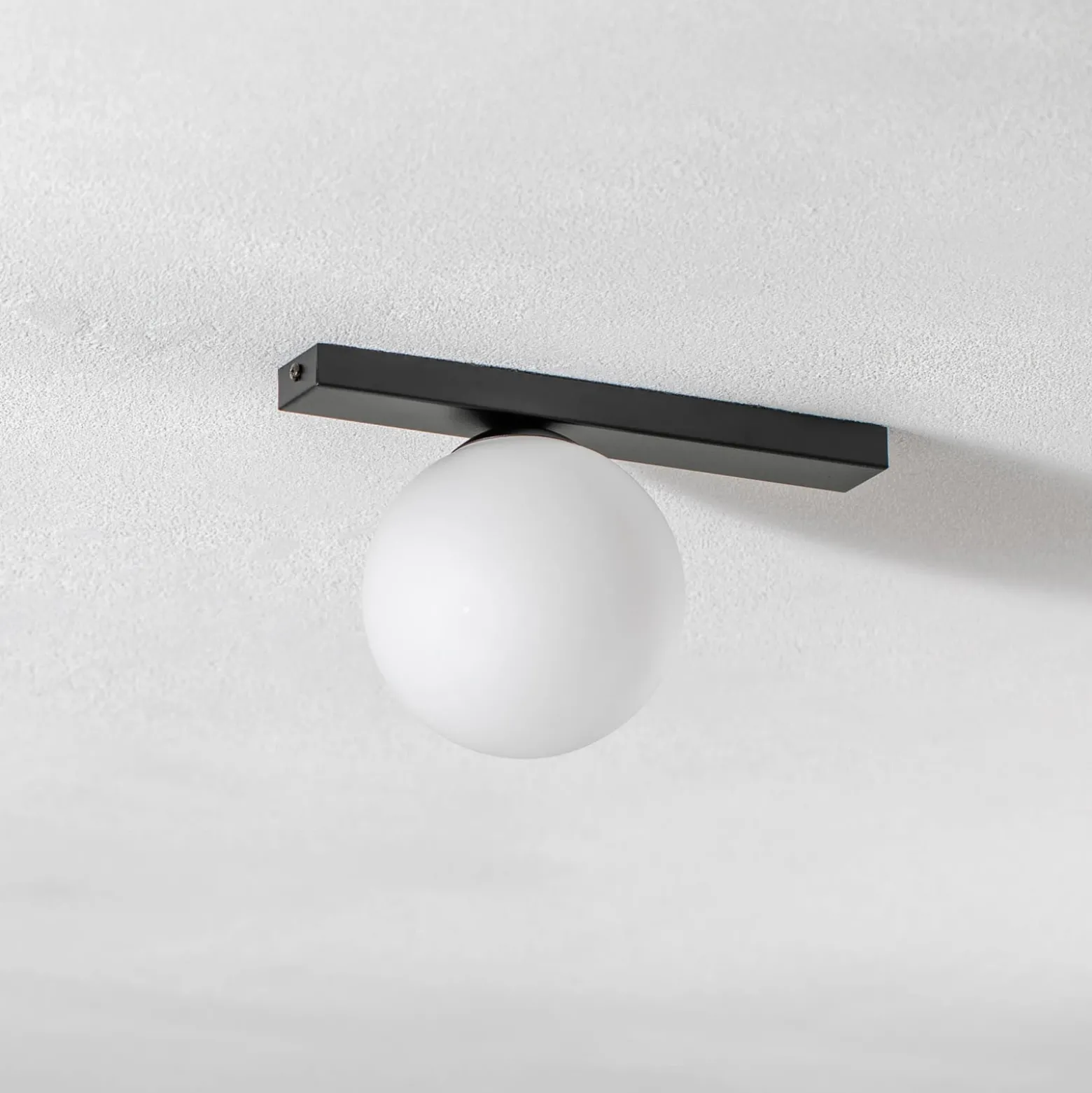 Lámpara de techo Fit, negro/ópalo, 1 luz
