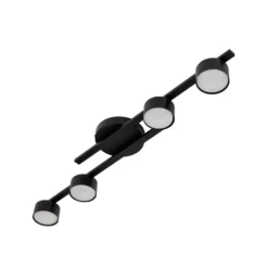 Lámpara de techo Fragment, negra, longitud 86 cm, metal, 4 luces.