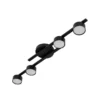 Lámpara de techo Fragment, negra, longitud 86 cm, metal, 4 luces.