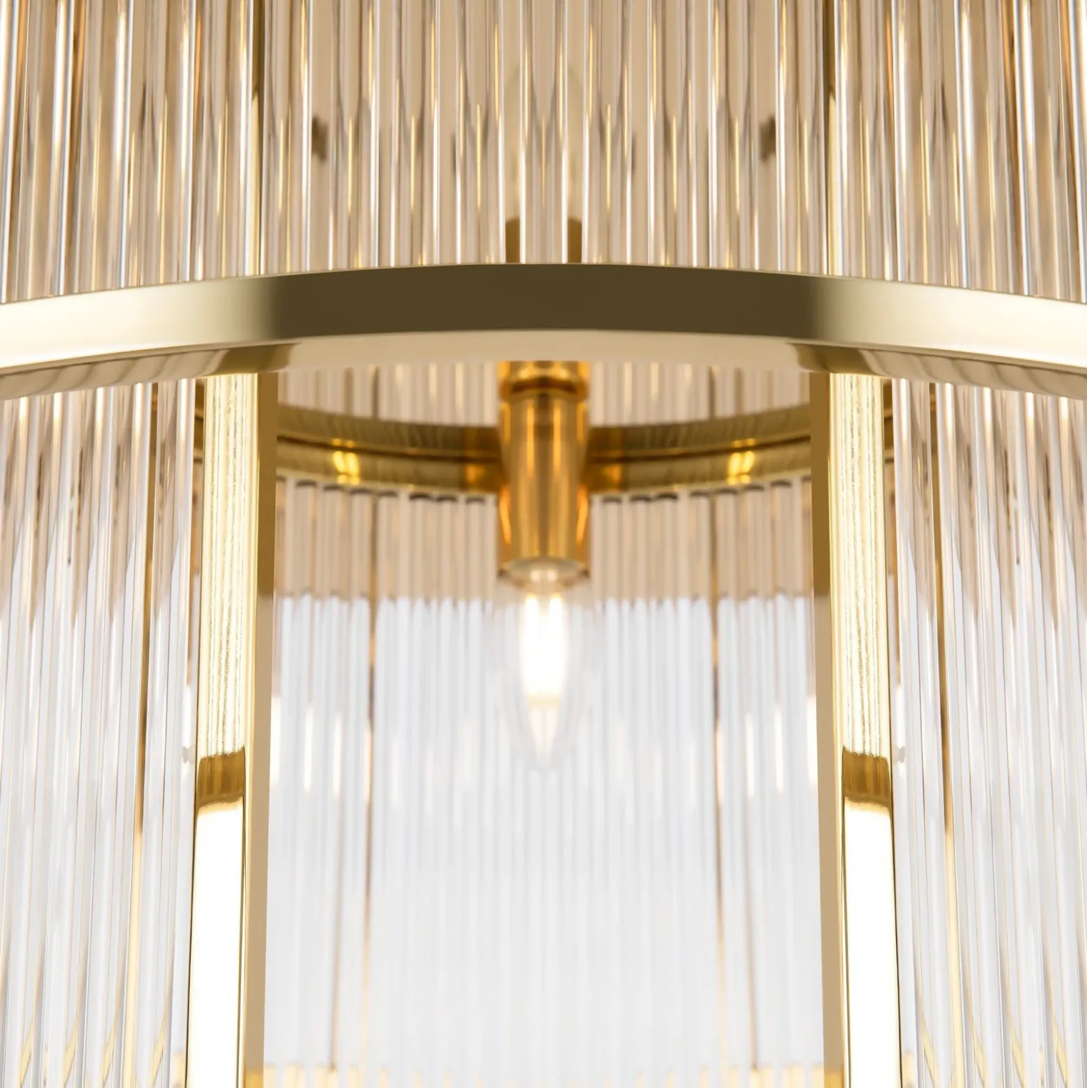 Lámpara de techo Frame de Maytoni, color dorado, cristal, Ø 65 cm, E14