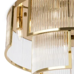 Lámpara de techo Frame de Maytoni, color dorado, cristal, Ø 65 cm, E14