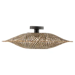 Lámpara de techo GOOD & MOJO Bali, Ø 60 cm, negro/natural, bambú
