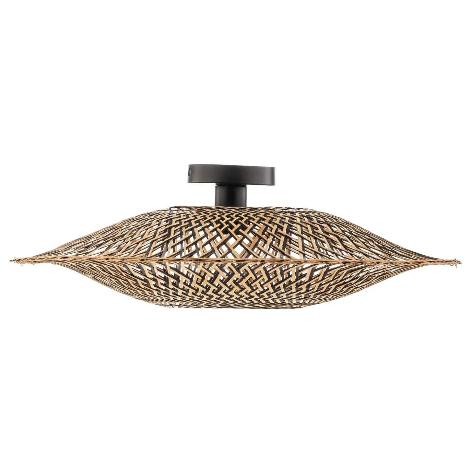 Lámpara de techo GOOD & MOJO Bali, Ø 60 cm, negro/natural, bambú