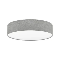 Lámpara de techo gris Pasteri con pantalla de lino 57 cm