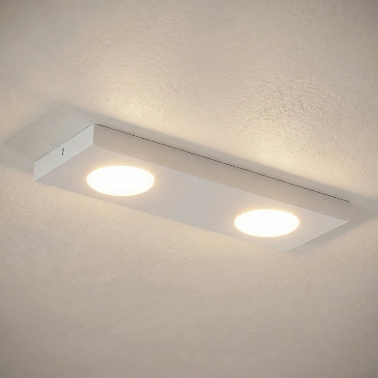 Lámpara de techo Hero, blanca, 2 luces, 35 x 12 cm, metal, GX53