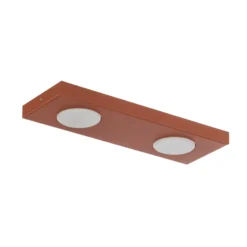 Lámpara de techo Hero, roja, 2 luces, 35 x 12 cm, metal, GX53