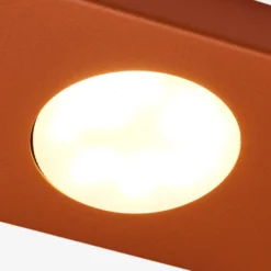 Lámpara de techo Hero, roja, 4 luces, 75 x 12 cm, metal, GX53