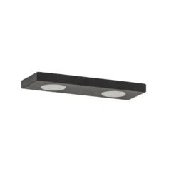 Lámpara de techo Hero, 12 x 35 cm, 2 luces, negro, metal, GX53