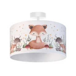 Lámpara de techo infantil Kids Print, multicolor/blanca, Ø 35 cm, de tela