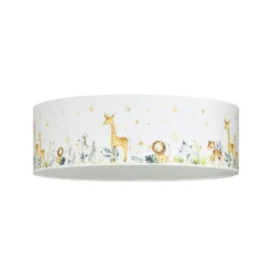 Lámpara de techo infantil Kids Print, multicolor/blanca, Ø 50 cm, de tela