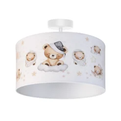 Lámpara de techo infantil Kids Print, multicolor/beige, Ø 35 cm, de tela