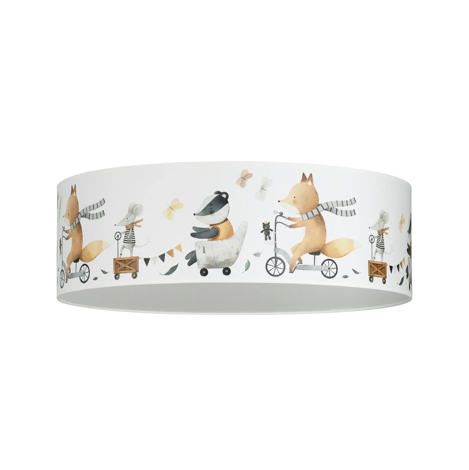 Lámpara de techo infantil Kids Print, multicolor/beige, Ø 50 cm, de tela