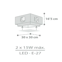 Lámpara de techo infantil MOONLIGHT de Dalber, gris, de 1 luz