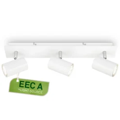Lámpara de techo Isil A, blanca, 3 luces, metal, orientable