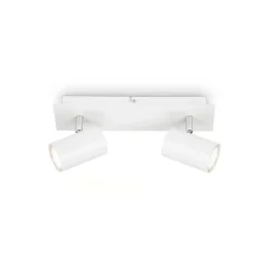 Lámpara de techo Isil A, blanca, 2 luces, metal, orientable