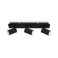 Lámpara de techo Isil A, negra, 3 luces, metal, orientable