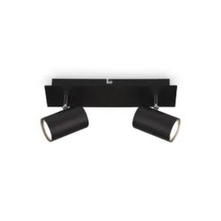Lámpara de techo Isil A, negra, 2 luces, metal, orientable