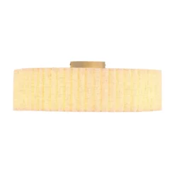 Lámpara de techo Jannie, color natural, de lino, 3 luces, Ø 50 cm, E27