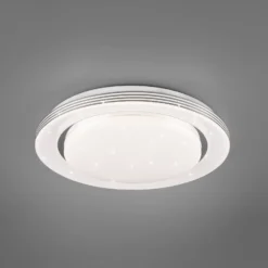 Lámpara de techo LED Atria, Ø 38 cm, blanca, plástico, CCT