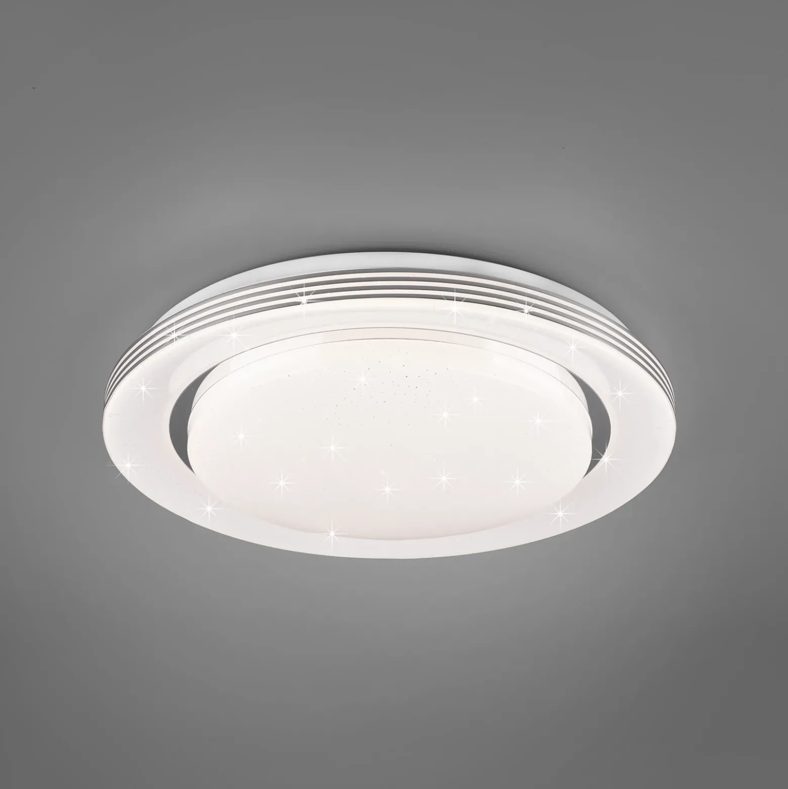 Lámpara de techo LED Atria, Ø 38 cm, blanca, plástico, CCT