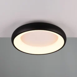 Lámpara de techo LED Cardona, Ø 46,5 cm, negro mate, metal CCT