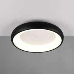 Lámpara de techo LED Cardona, Ø 46,5 cm, negro mate, metal CCT