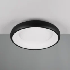 Lámpara de techo LED Cardona, Ø 46,5 cm, negro mate, metal CCT