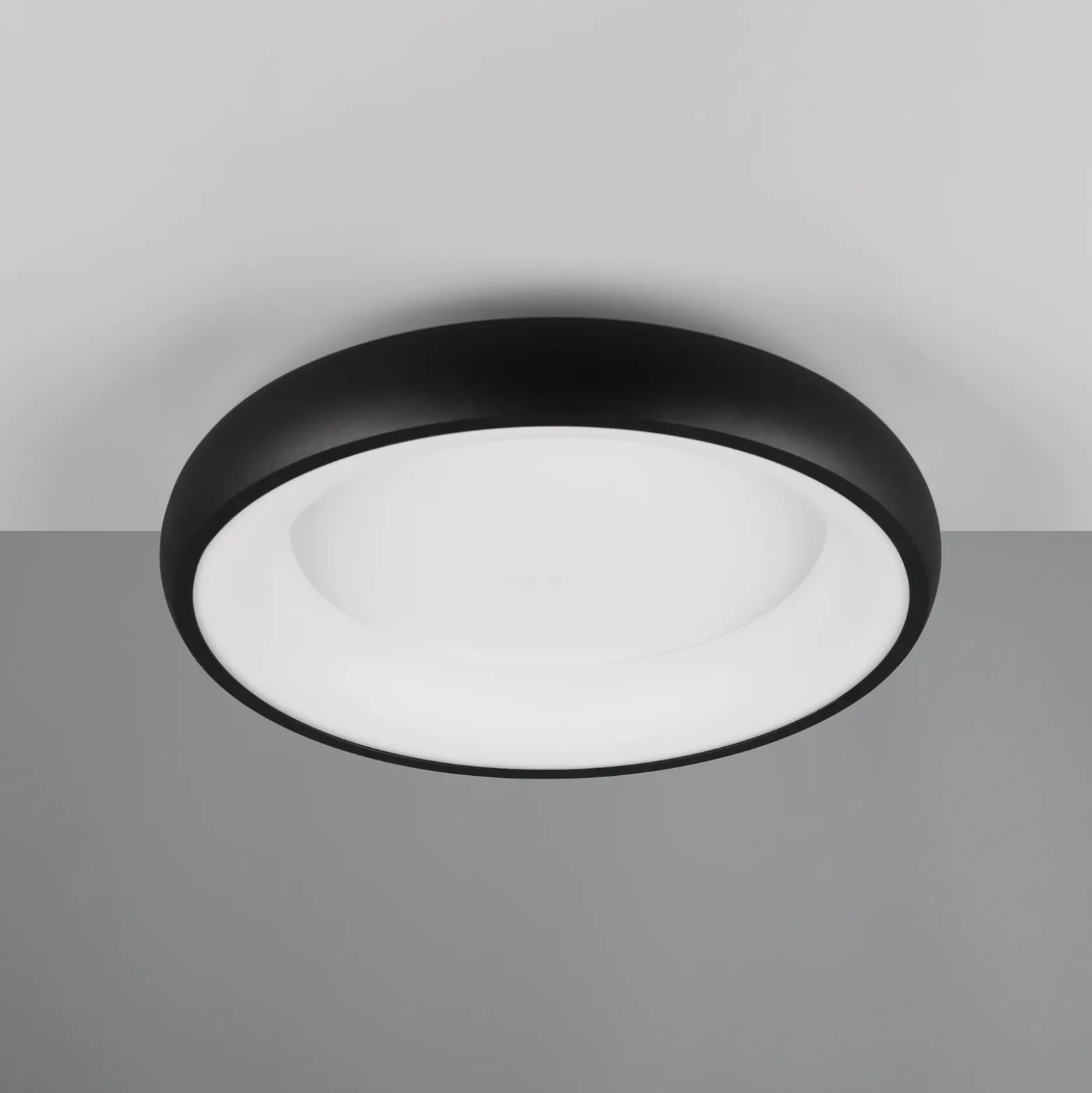 Lámpara de techo LED Cardona, Ø 46,5 cm, negro mate, metal CCT