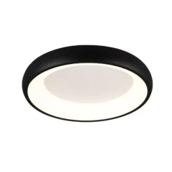 Lámpara de techo LED Cardona, Ø 46,5 cm, negro mate, metal CCT