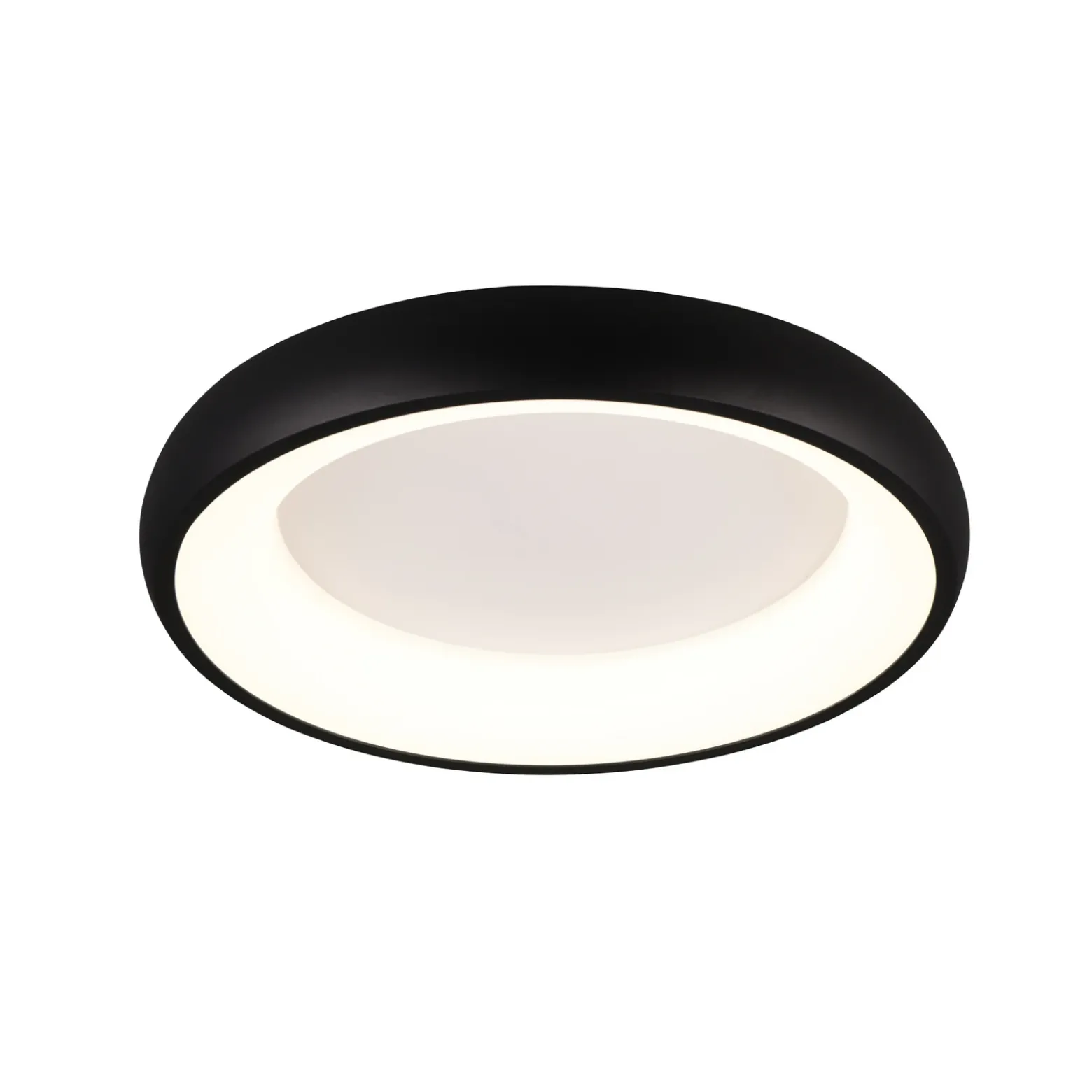 Lámpara de techo LED Cardona, Ø 46,5 cm, negro mate, metal CCT