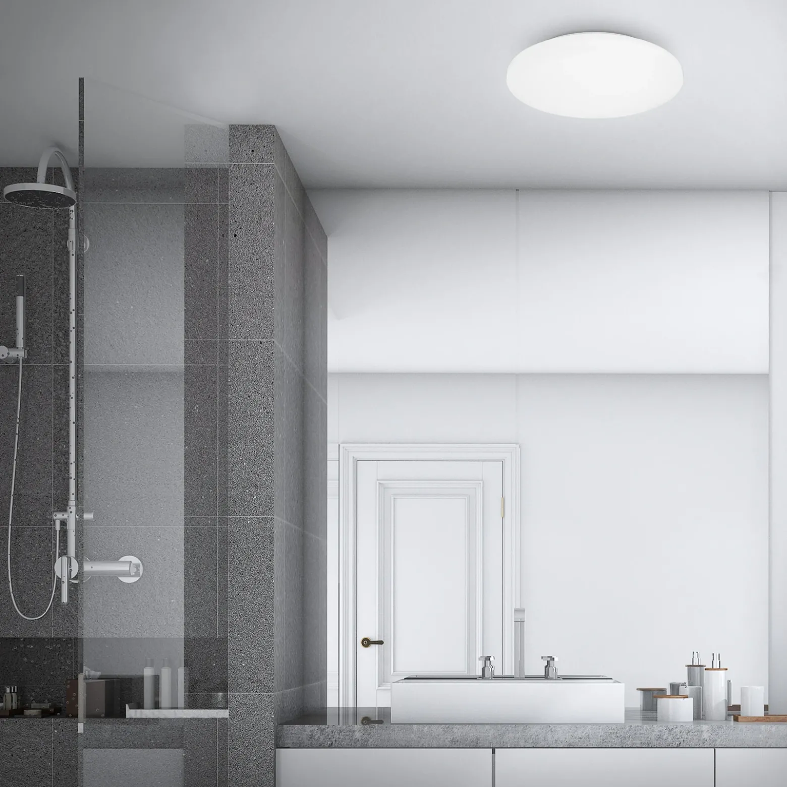 Lámpara de techo LED Case para baño IP44 3.000K Ø 40cm
